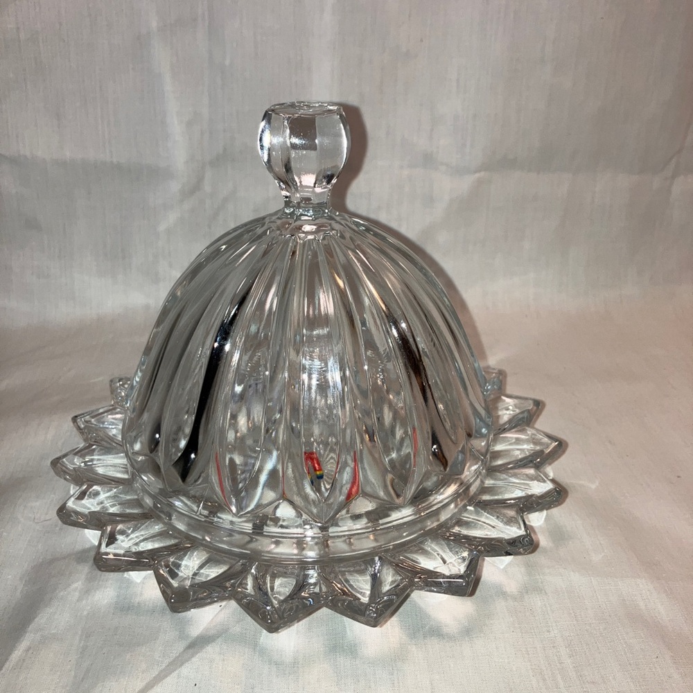 RARE Vintage EAPG. Fostoria Covered Butter Dish in the Colonial Prism Pattern